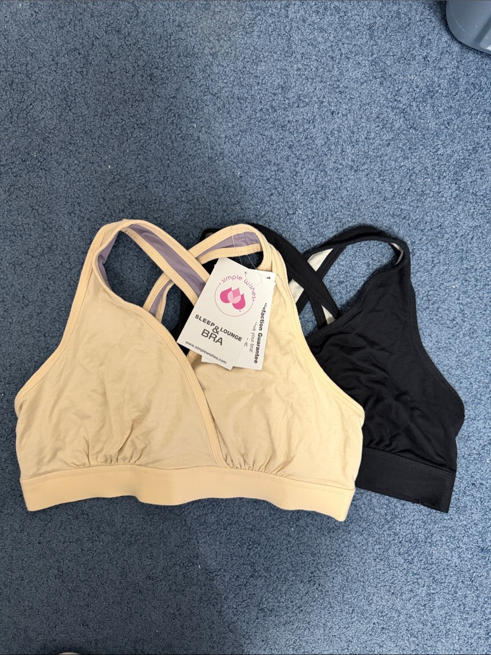 Simple Wishes Sleep & Lounge Bra - Beige and Black